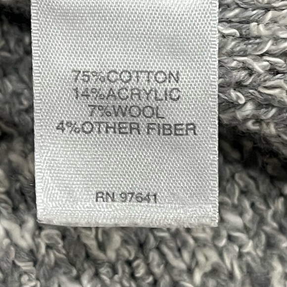 J Jill Cowl‎ Neck 3/4 Sleeve Medium Gray Blue Striped Tunic Sweater Wool Blend - Picture 7 of 11